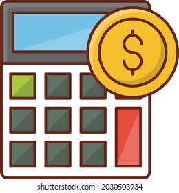 dollar Vector illustration on a transparent background. Premium quality symbols. Vector Line Flat color  icon for concept and graphic design.