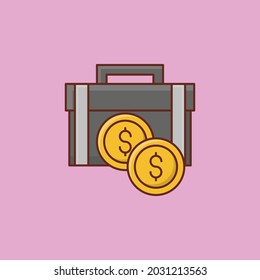 ilustración de dólar vector en un fondo transparente. Símbolos de calidad premium. Icono de color plano de línea vectorial para el concepto y el diseño gráfico.