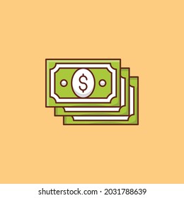 ilustración de dólar vector en un fondo transparente. Símbolos de calidad premium. Icono de color plano de línea vectorial para el concepto y el diseño gráfico.
