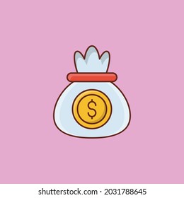 ilustración de dólar vector en un fondo transparente. Símbolos de calidad premium. Icono de color plano de línea vectorial para el concepto y el diseño gráfico.