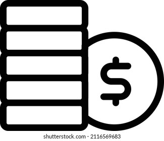 Ilustración del vector del dólar sobre un fondo transparente.Símbolos de calidad premium.Icono del vector de trazo para el concepto y el diseño gráfico.