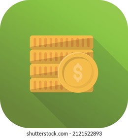 dólares Ilustración vectorial en un fondo transparente.Símbolos de calidad premium.Icono plano de línea vectorial para el diseño de conceptos y gráficos.
