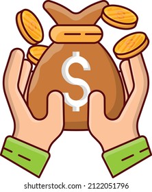 ilustración de dólar vector en un fondo transparente. Símbolos de calidad superior. Iconos planos de línea vectorial para el diseño de conceptos y gráficos. 