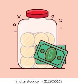 ilustración de dólar vector en un fondo transparente. Símbolos de calidad superior. Iconos planos de línea vectorial para el diseño de conceptos y gráficos. 