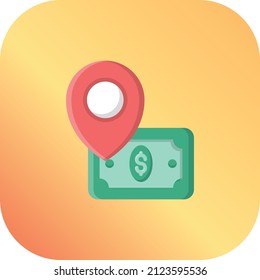 dólares Ilustración vectorial en un fondo transparente.Símbolos de calidad premium.Icono plano de línea vectorial para el diseño de conceptos y gráficos.
