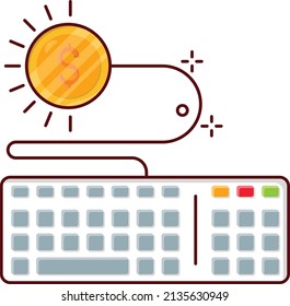 dollar Vector illustration on a transparent background. Premium quality symmbols. Vector line flat icons for concept and graphic design. 