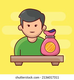 ilustración de dólar vector en un fondo transparente. Símbolos de calidad superior. Iconos planos de línea vectorial para el diseño de conceptos y gráficos. 