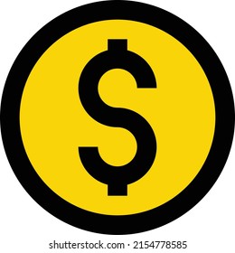 dólar Ilustración vectorial en un fondo transparente.Símbolos de calidad premium.Icono vectorial de trazo para el concepto y el diseño gráfico.