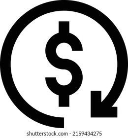 Ilustración del vector del dólar sobre un fondo transparente.Símbolos de calidad premium.Icono del vector de trazo para el concepto y el diseño gráfico.