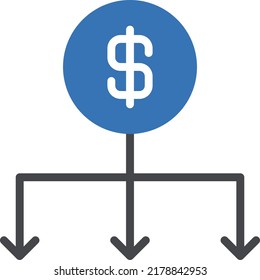 Ilustración del vector del dólar sobre un fondo transparente.Símbolos de calidad premium.Icono vectorial de glifos para concepto y diseño gráfico.