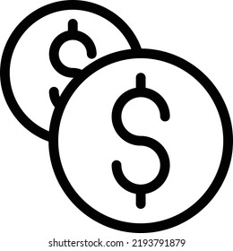 Dollar Vector illustration on a transparent background.Premium quality symmbols.Stroke vector icons for concept and graphic design. 
