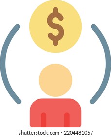 Ilustración del vector del dólar sobre un fondo transparente. Símbolos de calidad superior. Iconos vectoriales de color de línea para el concepto y el diseño gráfico. 
