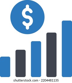 Ilustración del vector del dólar sobre un fondo transparente. Símbolos de calidad superior. Iconos vectoriales de glifos para diseño de conceptos y gráficos. 
