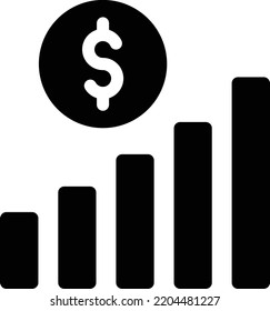 Ilustración del vector del dólar sobre un fondo transparente. Símbolos de calidad superior. Iconos vectoriales de glifos para diseño de conceptos y gráficos. 
