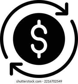 Dollar Vector illustration on a transparent background. Premium quality symmbols. Glyphs vector icons for concept and graphic design.