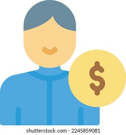 Ilustración del vector del dólar sobre un fondo transparente. Símbolos de calidad superior. Iconos vectoriales de color de línea para el concepto y el diseño gráfico. 
