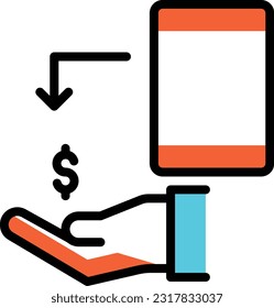 ilustración de dólar vector en un fondo transparente. Símbolos de calidad superior. Iconos vectoriales de color de línea para el concepto y el diseño gráfico.