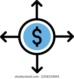 Dollar Vector illustration on a transparent background. Premium quality symmbols. Line Color vector icons for concept and graphic design.