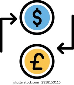 Dollar-Vektorgrafik auf transparentem Hintergrund. Hochwertige Symbole. Zeilenfarbige Vektorsymbole für Konzept und Grafikdesign.