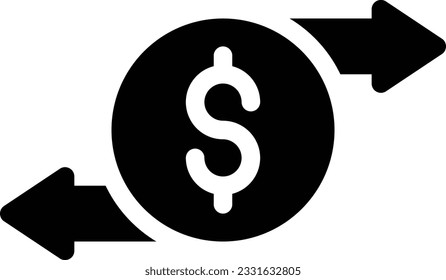 Dollar-Vektorgrafik auf transparentem Hintergrund. Symbole in Premium-Qualität. Glyphen Vektorsymbol für Konzept und Grafikdesign.