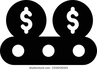dólar Ilustración vectorial en un fondo transparente.Símbolos de calidad premium.Icono vector glifos para concepto y diseño gráfico.