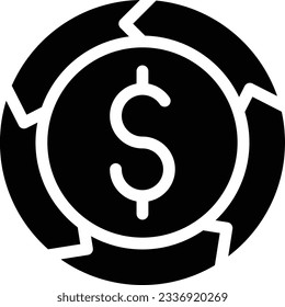 dólar Ilustración vectorial en un fondo transparente.Símbolos de calidad premium.Icono vector glifos para concepto y diseño gráfico.