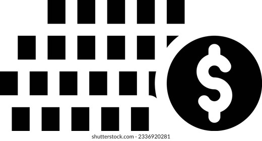 dólar Ilustración vectorial en un fondo transparente.Símbolos de calidad premium.Icono vector glifos para concepto y diseño gráfico.
