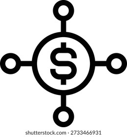 dollar Vector illustration on a transparent background. Premium quality symmbols. Thin line vector icons for concept and graphic design.