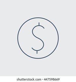 Dollar Vector Line Icon. Eps.-10.