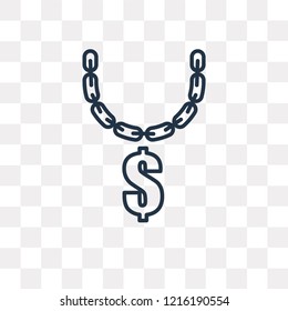Dollar vector outline icon isolated on transparent background, high quality linear Dollar transparency concept can be used web and mobile