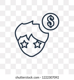 Dollar vector outline icon isolated on transparent background, high quality linear Dollar transparency concept can be used web and mobile