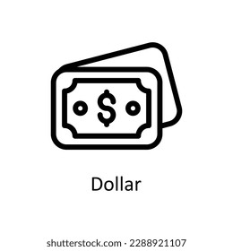 Vector de dólares   iconos de esquema. Material gráfico simple