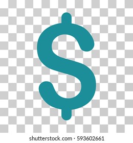 Dollar vector pictogram. Illustration style is flat iconic soft blue symbol on a transparent background.