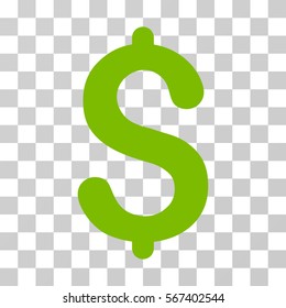 Dollar vector pictograph. Illustration style is flat iconic eco green symbol on a transparent background.