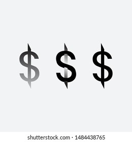 Dollar vector set illustrations. Flat stock symbol. For websites, apps, news etc