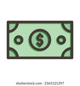 Dollar Vector Thick Line Filled Colors Icon For Personal And Commercial Use.
