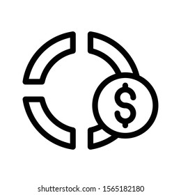 dollar vector thin line icon 