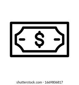 dollar vector thin line icon 