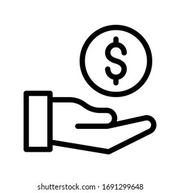 dollar vector thin line icon 