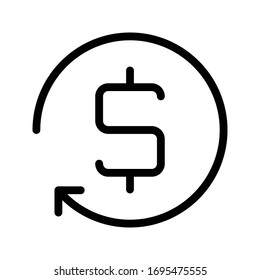 dollar vector thin line icon 