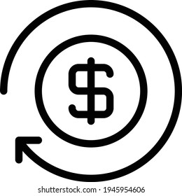 dollar vector thin line icon