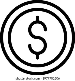 dollar vector thin line icon