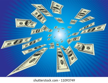 Dollar vortex #1. Vector background.