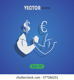 Dollar vs Euro icon