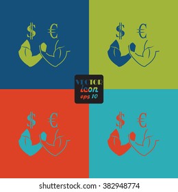 Dollar vs Euro icon