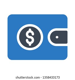 dollar wallet glyph double color