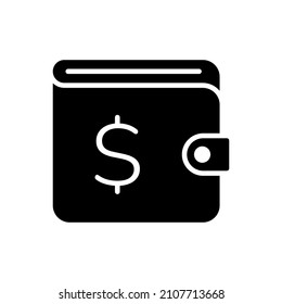 Dollar-Brieftasche, Symbol, Vektorgrafik einzeln auf weißem Hintergrund