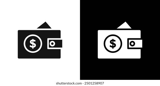 Icono de billetera de dólar Símbolo de marca en estilo relleno
