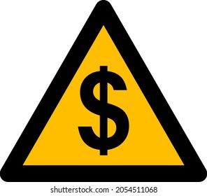 Dollar warning vector illustration. Flat illustration iconic design of dollar warning, isolated on a white background.