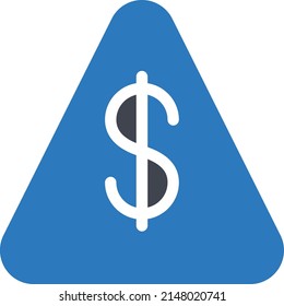 Dollarwarnung Vektorgrafik auf transparentem Hintergrund.Hochwertige Symbole.Glyphen Vektorsymbol für Konzept und Grafikdesign.